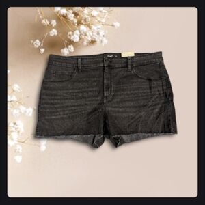 COPY - 22W Black Wash Jean Shorts Plus Size Women's Power Stretch Cut-off